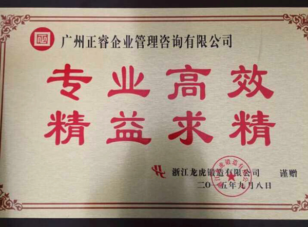浙江龙虎锻造有限公司赠予星欧注册牌匾
